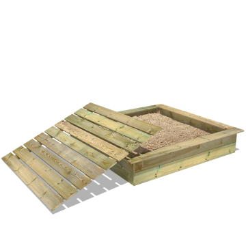 PowerPit Bac à sable avec couvercle 165x165x32 cm  850054