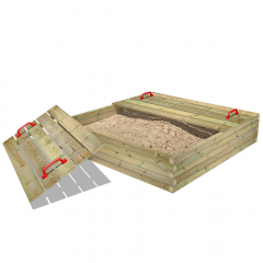 BuddyBox Bac à sable avec couvercle 160x160x36 cm  850005